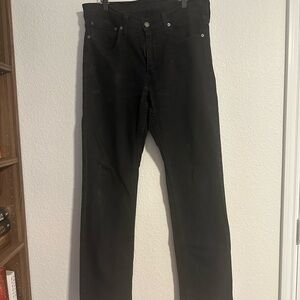 Levi 514 Mens Jeans 34x34 Black Denim Straight Leg